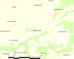Poziția localității Monthiers
