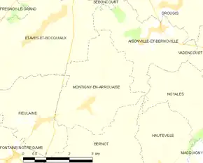 Poziția localității Montigny-en-Arrouaise
