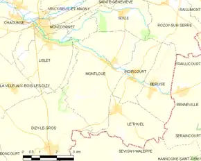 Poziția localității Montloué