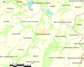 Poziția localității Mont-Notre-Dame