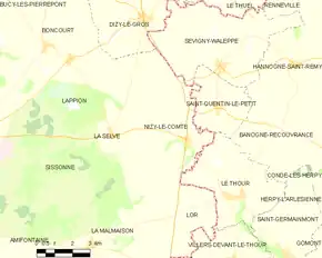 Poziția localității Nizy-le-Comte
