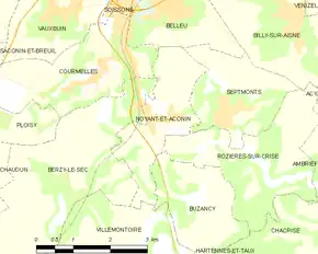 Poziția localității Noyant-et-Aconin