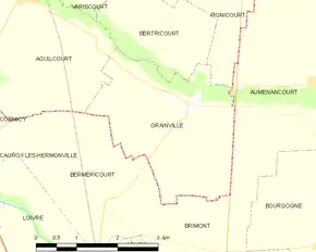 Poziția localității Orainville