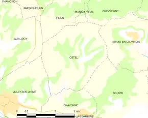 Poziția localității Ostel