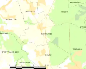 Poziția localității Pierremande