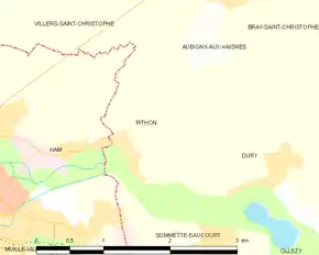Poziția localității Pithon