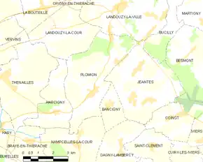 Poziția localității Plomion