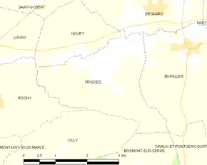 Poziția localității Prisces