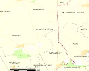 Poziția localității Proviseux-et-Plesnoy