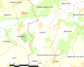 Poziția localității Quierzy