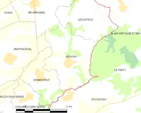 Poziția localității Résigny