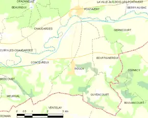 Poziția localității Roucy