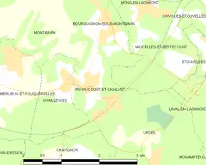 Poziția localității Royaucourt-et-Chailvet