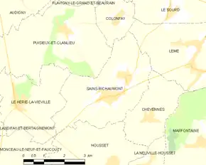 Poziția localității Sains-Richaumont