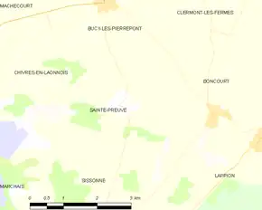 Poziția localității Sainte-Preuve