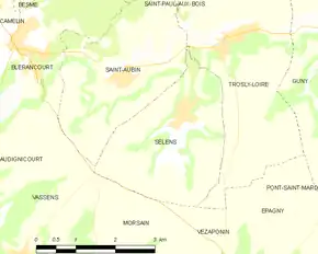 Poziția localității Selens