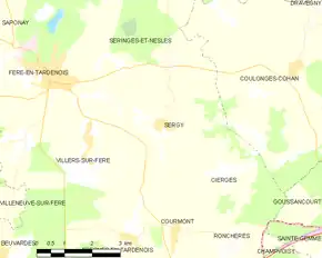 Poziția localității Sergy