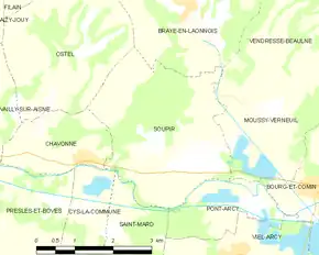 Poziția localității Soupir