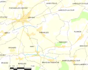 Poziția localității Thenailles