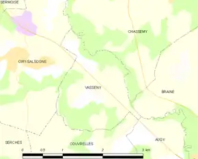 Poziția localității Vasseny