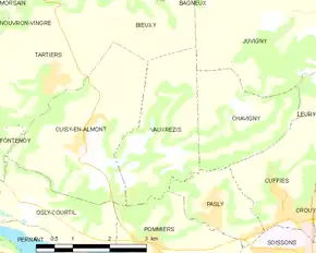 Poziția localității Vauxrezis