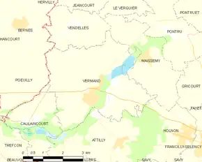 Poziția localității Vermand