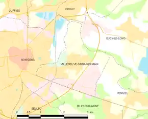 Poziția localității Villeneuve-Saint-Germain