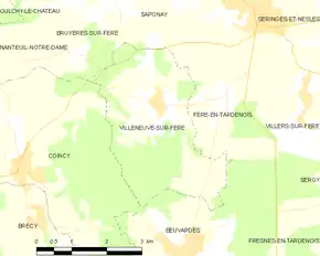 Poziția localității Villeneuve-sur-Fère