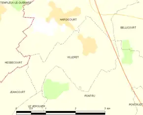 Poziția localității Villeret