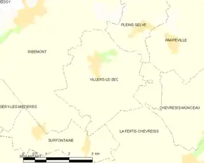 Poziția localității Villers-le-Sec. Aisne