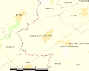 Poziția localității Villers-Saint-Christophe