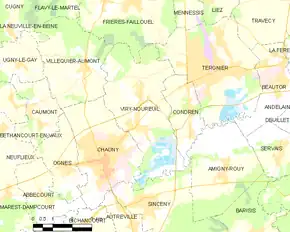 Poziția localității Viry-Noureuil
