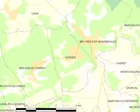 Poziția localității Vorges