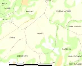 Poziția localității Vregny