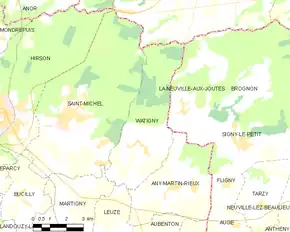 Poziția localității Watigny