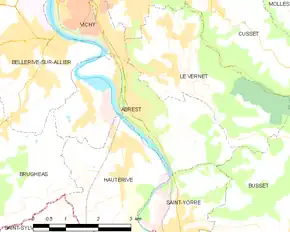 Poziția localității Abrest