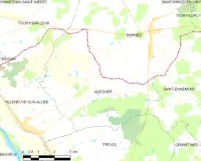 Poziția localității Aurouër