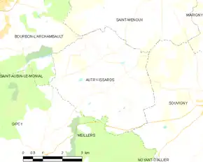 Poziția localității Autry-Issards