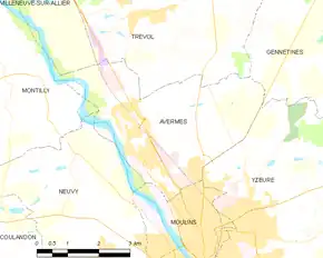 Poziția localității Avermes