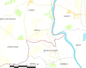 Poziția localității Avrilly