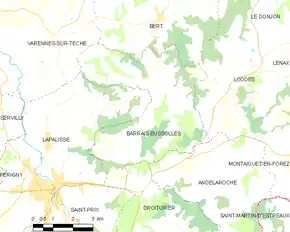 Poziția localității Barrais-Bussolles