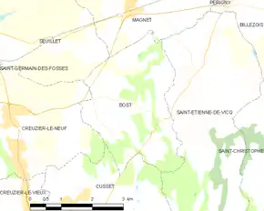 Poziția localității Bost
