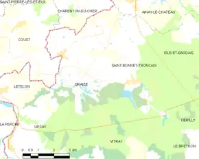 Poziția localității Braize