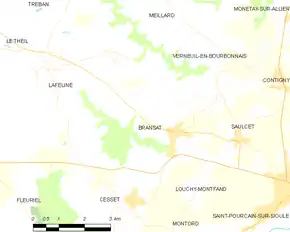 Poziția localității Bransat