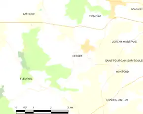 Poziția localității Cesset