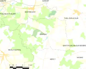 Poziția localității Chapeau