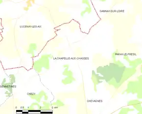 Poziția localității La Chapelle-aux-Chasses