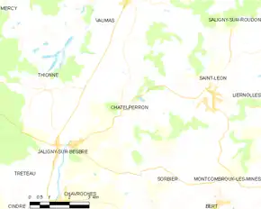 Poziția localității Châtelperron