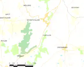 Poziția localității Châtillon