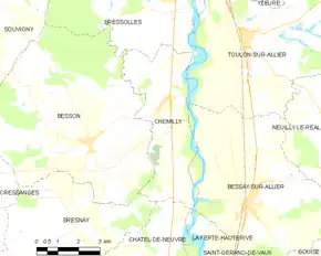 Poziția localității Chemilly